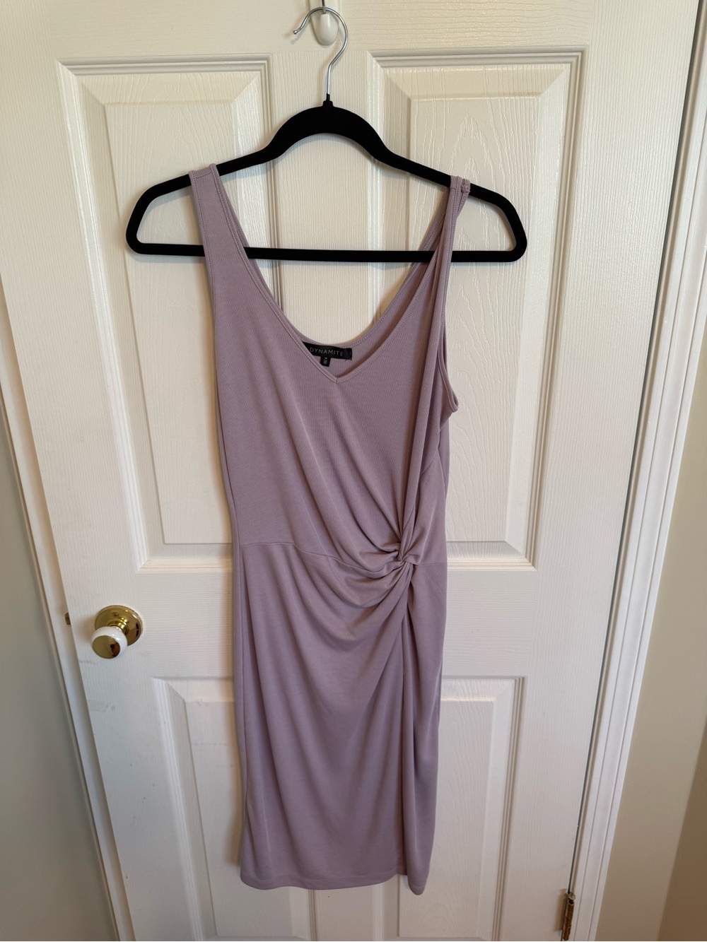 Dynamite Mauve Sleeveless Knot-Front Midi Dress